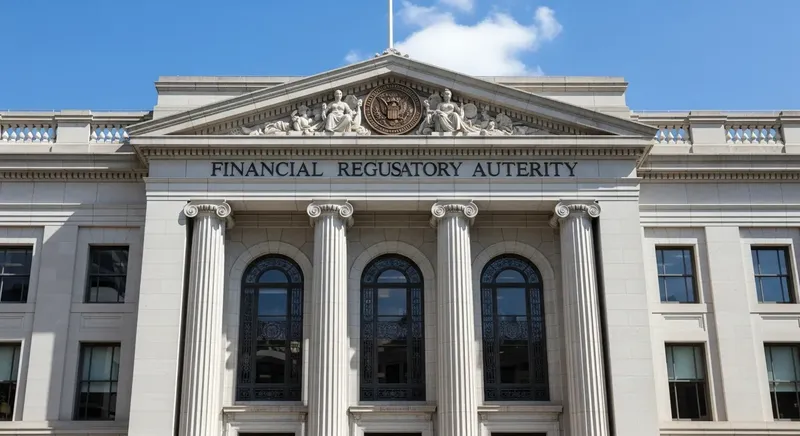 金融規制当局を象徴する公的機関の建物外観のイメージ