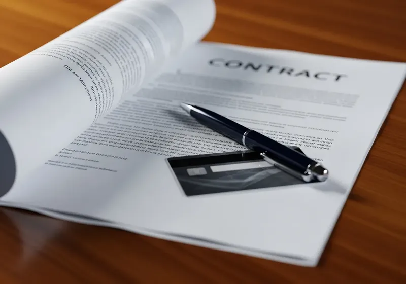 LINE POSTの高額プラン契約イメージ 契約書とクレジットカード